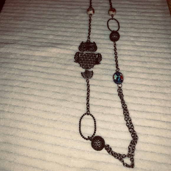 Jewelry - 2/$15 pewter color necklace owl beads Jewelry - 2/$15 pewter color necklace owl beads